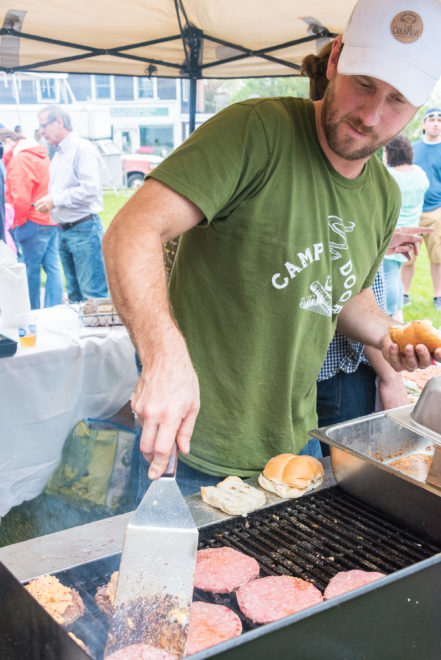 Jesse Johnson on the grill at the 2015 Door County Beer Festival.